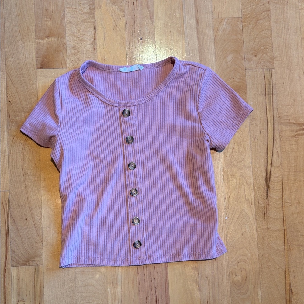 SHEIN Purple Short Sleeve Kids Tee
